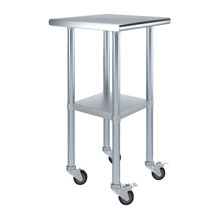 Amgood 20 in. x 20 in. Stainless Steel Table With Wheels AMG WT-2020-WHEELS